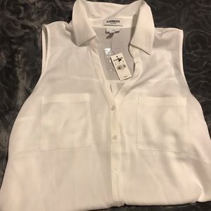 Express white sleeveless shirt